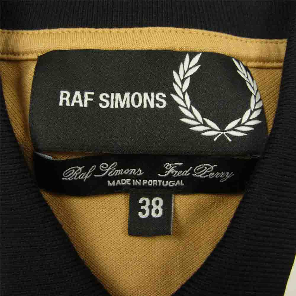 RAF SIMONS ラフシモンズ × Fred Perry フレッドペリー テープ カラー 鹿の子 半袖 ポロシャツ ベージュ系 38【中古】