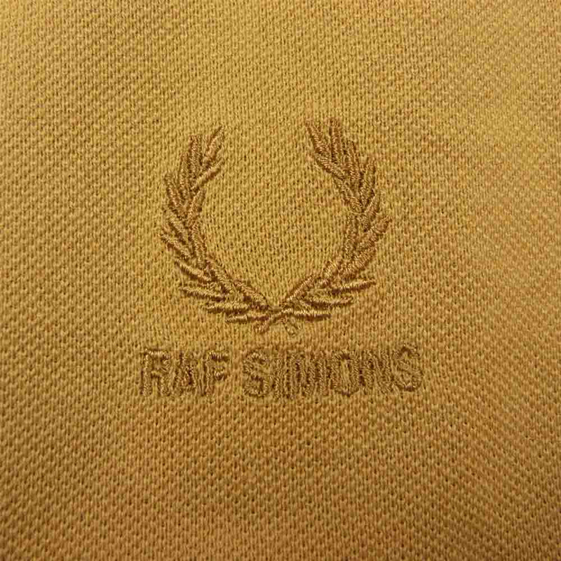 RAF SIMONS ラフシモンズ × Fred Perry フレッドペリー テープ カラー 鹿の子 半袖 ポロシャツ ベージュ系 38【中古】