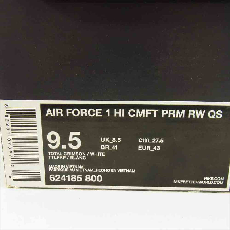 NIKE ナイキ 624185-800 AIR FORCE 1 HIGH CMFT PRM RW QS RASHEED