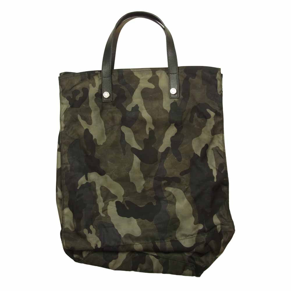 PRADA プラダ ポコノ カモフラ スタッズ スカル トートバッグ カーキ系【中古】