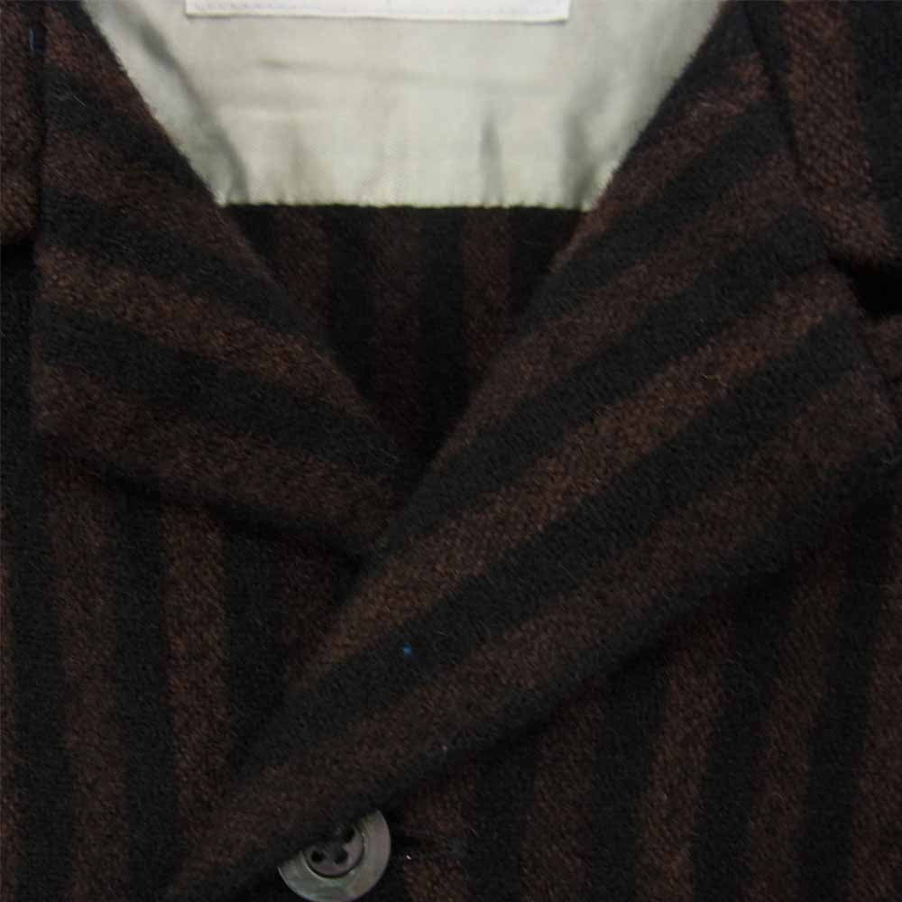 TENDERLOIN テンダーロイン T-STRIPE WOOL SHT オープンカラー ストライプ ウール 長袖 シャツ ブラウン系 M【中古】