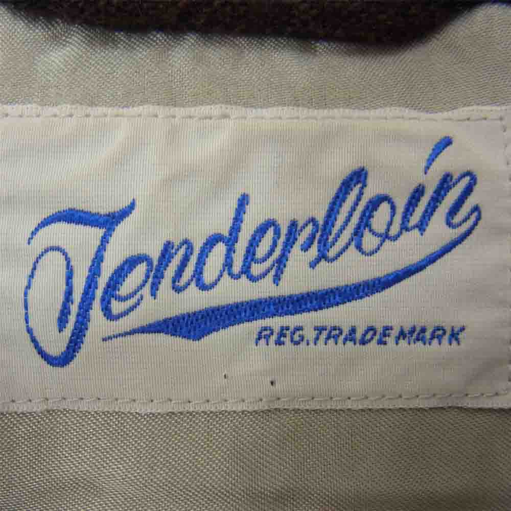 TENDERLOIN テンダーロイン T-STRIPE WOOL SHT オープンカラー ストライプ ウール 長袖 シャツ ブラウン系 M【中古】