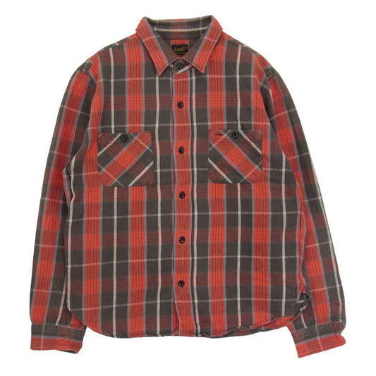 TENDERLOIN テンダーロイン T-HEAVY FLANNEL SHT ヘビー フランネルシャツ チェック 長袖 シャツ レッド系 M【美品】【中古】