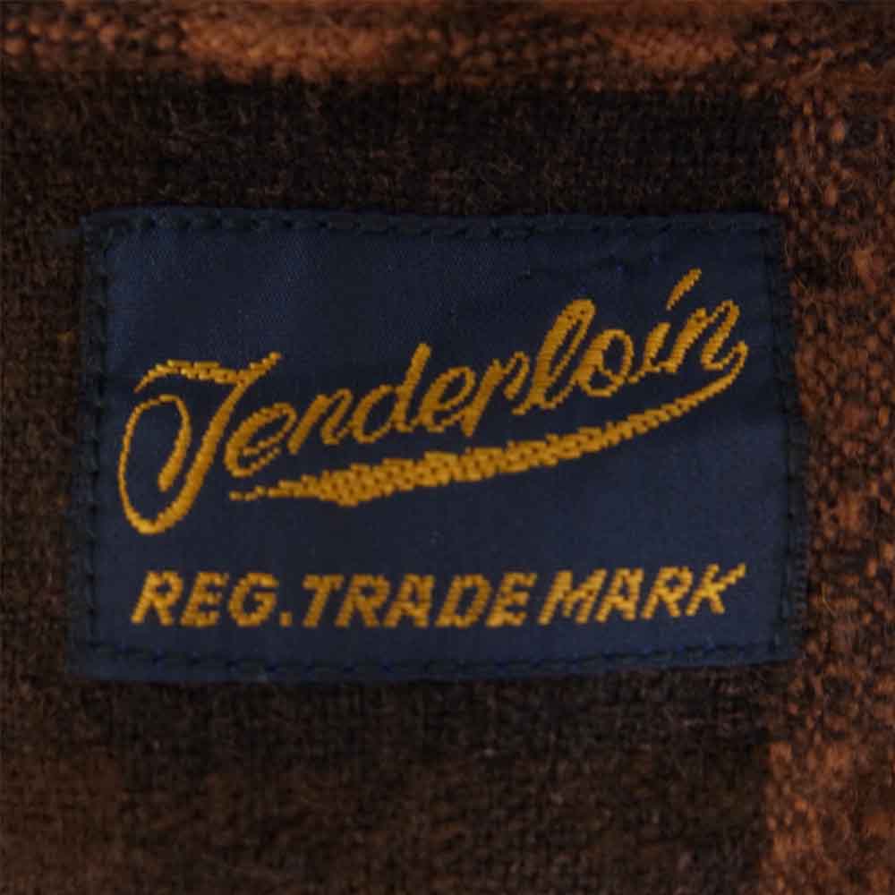 TENDERLOIN テンダーロイン T-GOWN ガウン チェック コート ブラウン系 L【美品】【中古】