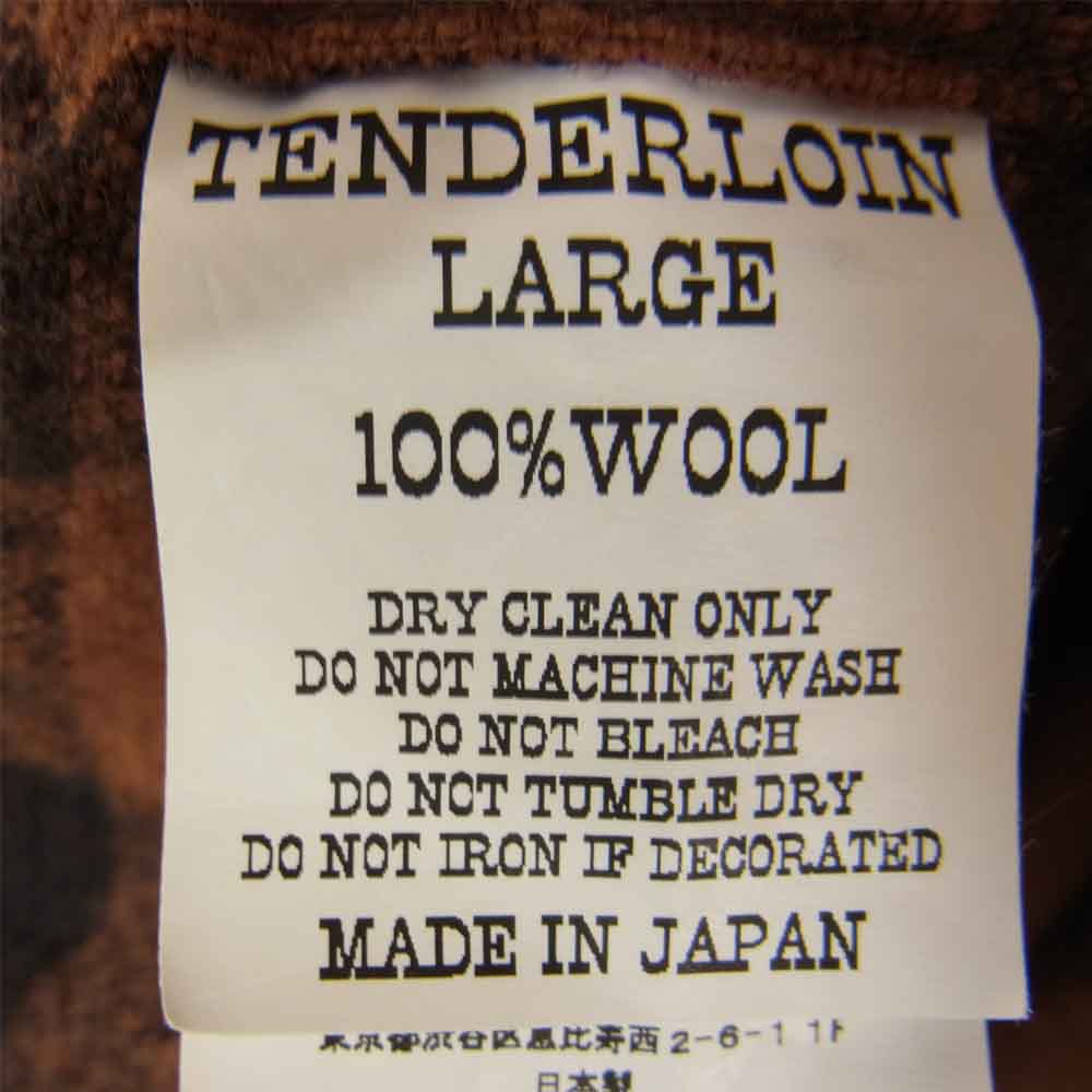 TENDERLOIN テンダーロイン T-GOWN ガウン チェック コート ブラウン系 L【美品】【中古】