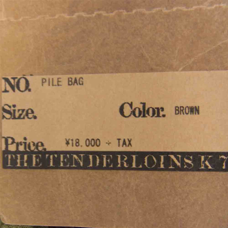 TENDERLOIN テンダーロイン PILE BAG パイル カモ ショルダーバッグ ブラウン系【極上美品】【中古】