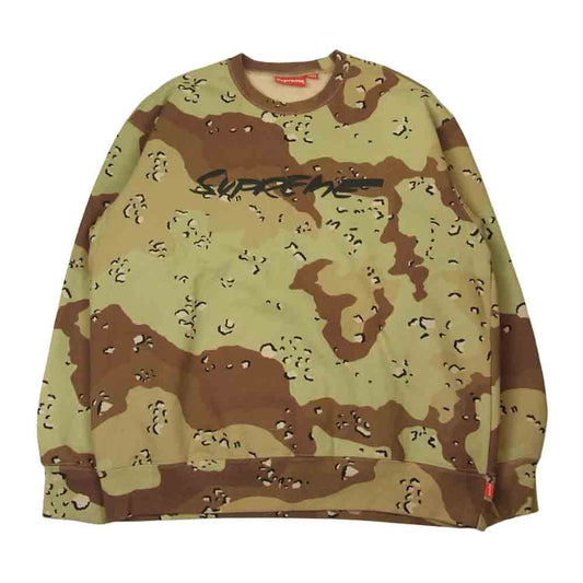 Supreme シュプリーム 20AW Futura Logo Crewneck Sweater  Chocolate Chip Camo フューチュラ ロゴ クルーネック スウェット  ブラウン系 L【美品】【中古】