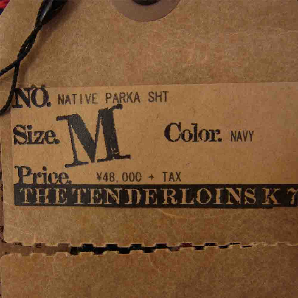 TENDERLOIN テンダーロイン T-NATIVE PARKA SHT ネイティブ メキシカン パーカー シャツ ネイビー系 M【新古品】【未使用】【中古】