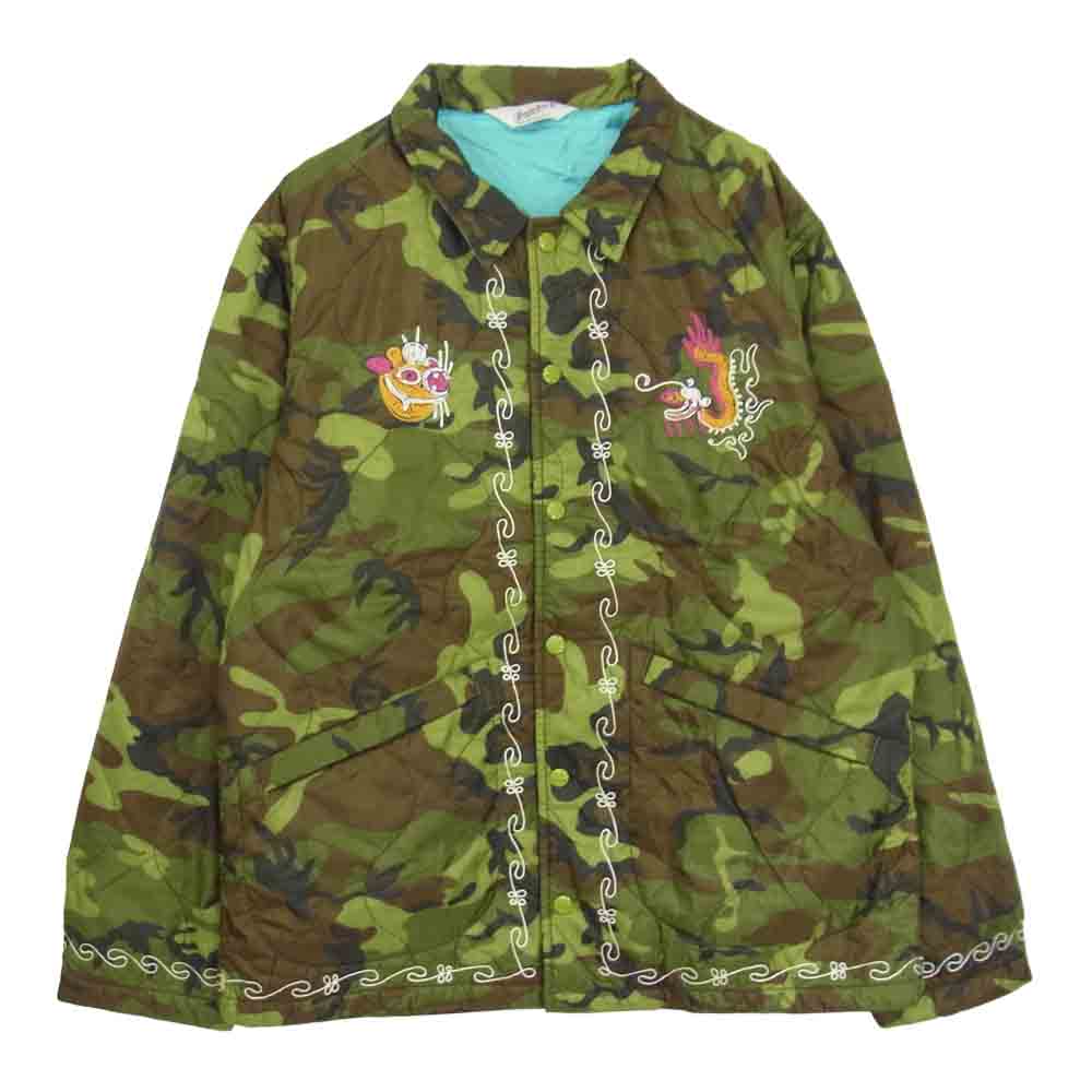 TENDERLOIN テンダーロイン T-NYLON SOUVENIR JKT ZIG ZAG CAMO 刺繍 カモ スーベニア ジャケット カーキ系 M【美品】【中古】