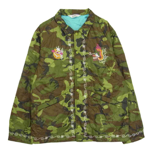 TENDERLOIN テンダーロイン T-NYLON SOUVENIR JKT ZIG ZAG CAMO 刺繍 カモ スーベニア ジャケット カーキ系 M【美品】【中古】