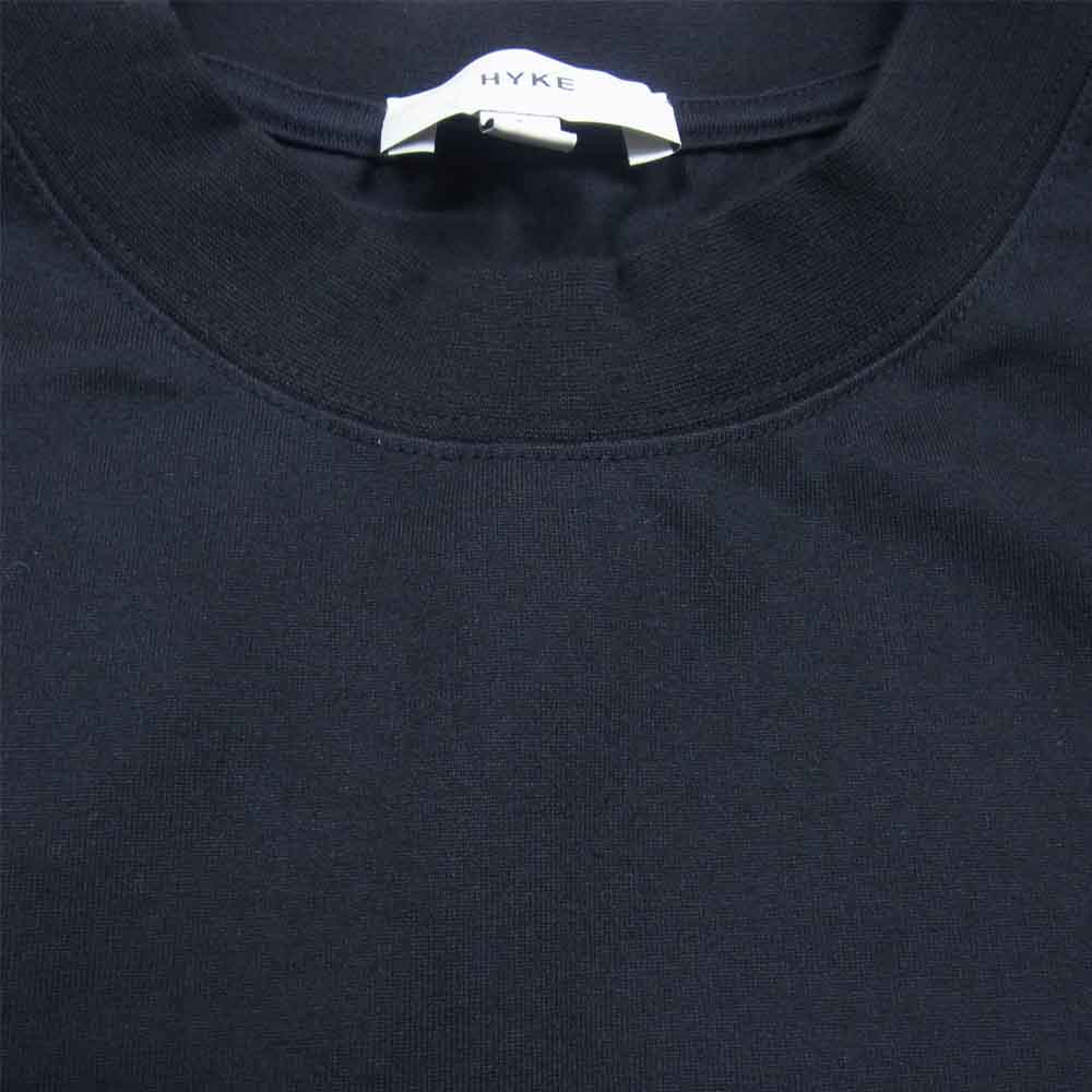 HYKE ハイク 212-12307 LONG-SLV DRESS ロングスリーブ ドレス サイドスリット カットソー ワンピース ブラック系 1【中古】