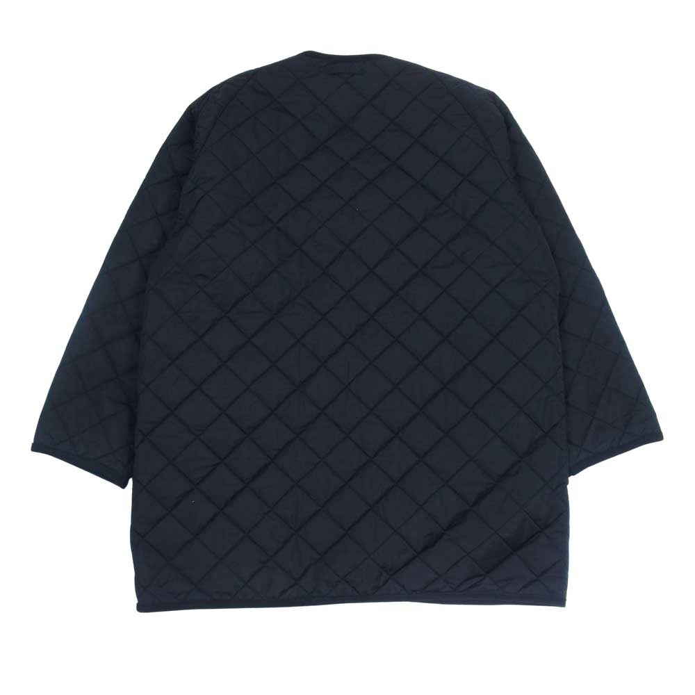 キャプテンサンシャイン × BARBOUR バブアー 21AW 2102371 Mil.NO-COLLAR COAT ミル ノーカラー キルティング コート カーディガン ブラック系 36【美品】【中古】