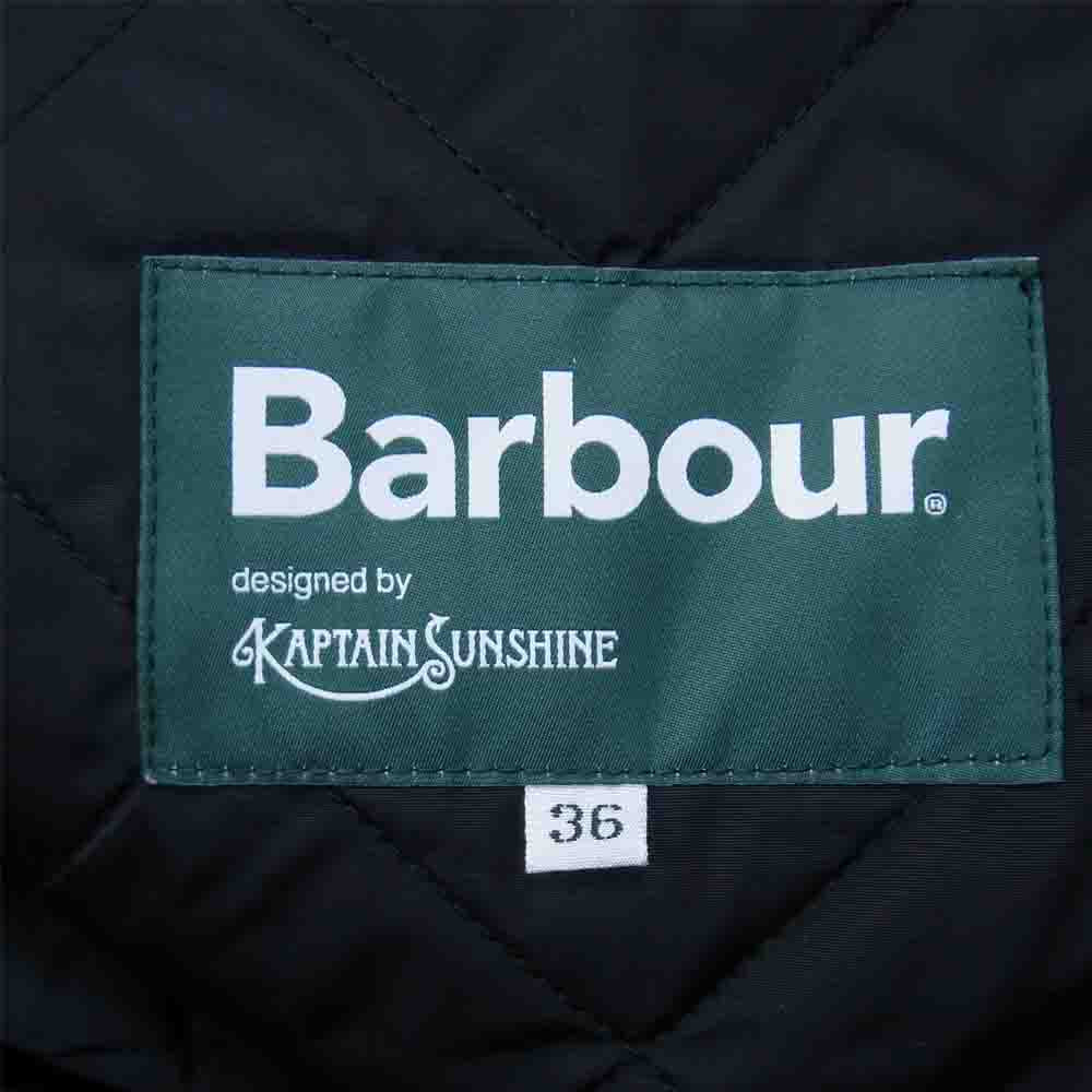 キャプテンサンシャイン × BARBOUR バブアー 21AW 2102371 Mil.NO-COLLAR COAT ミル ノーカラー キルティング コート カーディガン ブラック系 36【美品】【中古】