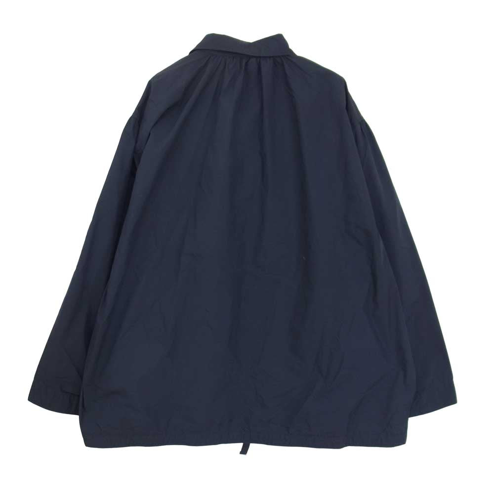 PORTER CLASSIC ポータークラシック 22SS POPLIN GATHERED JACKET ポプリン ギャザー シャツ ジャケット ネイビー系 2【美品】【中古】