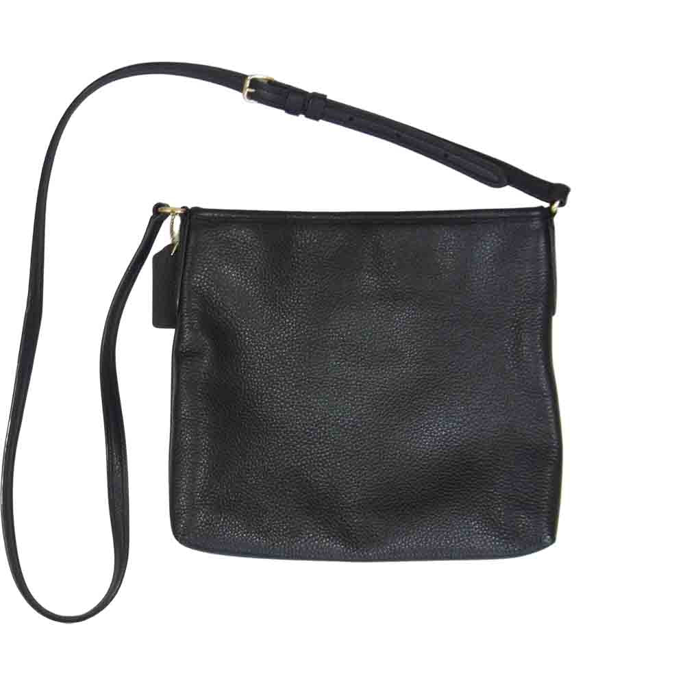 COACH コーチ F28035 レザー ショルダー バッグ ブラック系【中古】