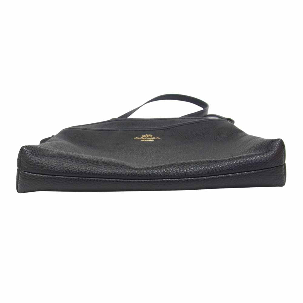 COACH コーチ F28035 レザー ショルダー バッグ ブラック系【中古】