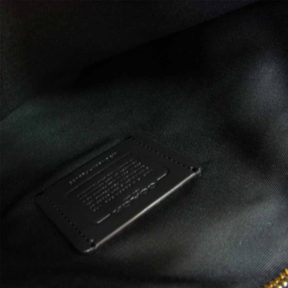 COACH コーチ F28035 レザー ショルダー バッグ ブラック系【中古】
