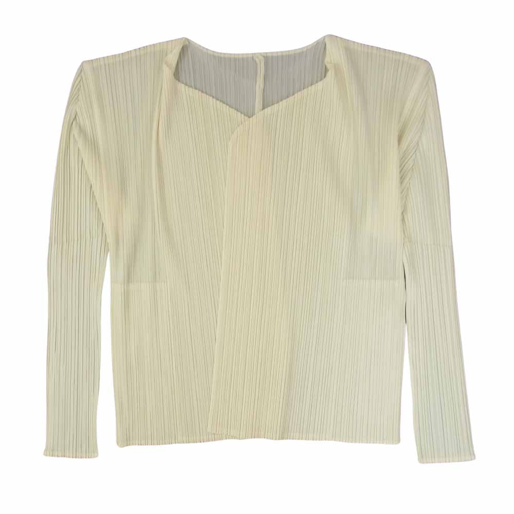 PLEATS PLEASE プリーツプリーズ イッセイミヤケ PP04-JD623 プリーツ加工 カーディガン 黄色 イエロー系 3【美品】【中古】
