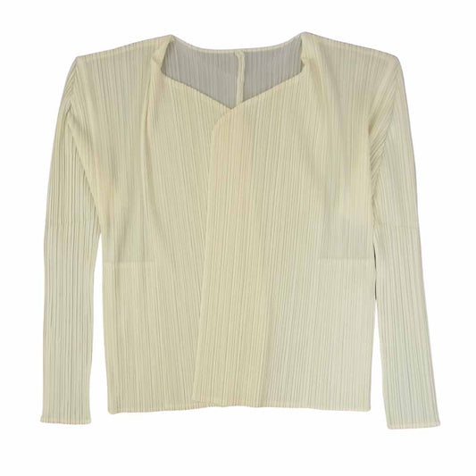 PLEATS PLEASE プリーツプリーズ イッセイミヤケ PP04-JD623 プリーツ加工 カーディガン 黄色 イエロー系 3【美品】【中古】