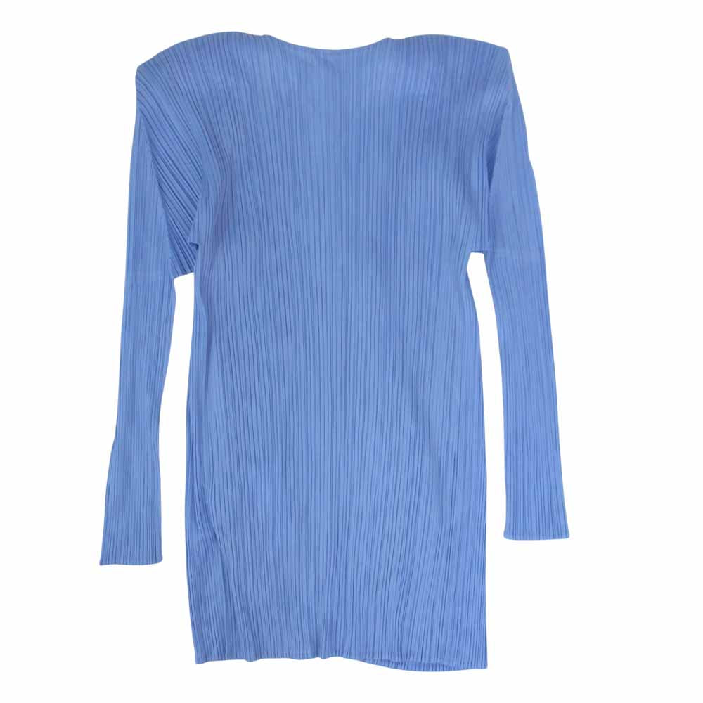 PLEATS PLEASE プリーツプリーズ イッセイミヤケ PP62-JD307 プリーツ加工 カーディガン 青 ブルー系 3【美品】【中古】