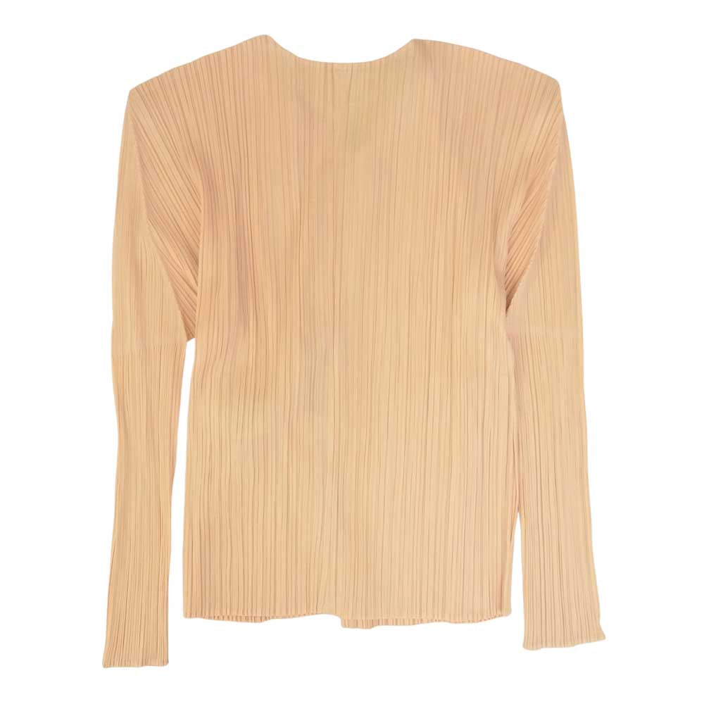 PLEATS PLEASE プリーツプリーズ イッセイミヤケ PP61-JD223 プリーツ加工 カーディガン ベージュ ベージュ系 3【美品】【中古】