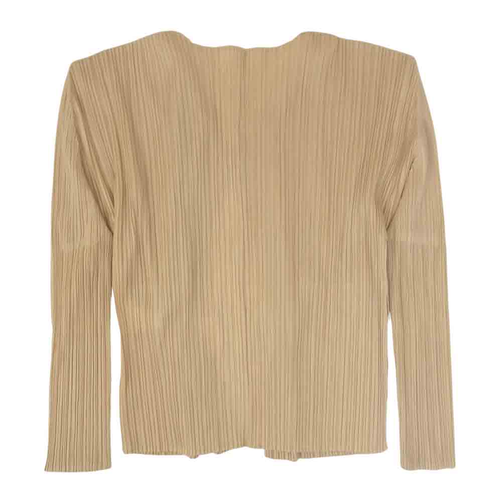 PLEATS PLEASE プリーツプリーズ イッセイミヤケ PP04-JD623 プリーツ加工 カーディガン ベージュ ベージュ系 3【美品】【中古】