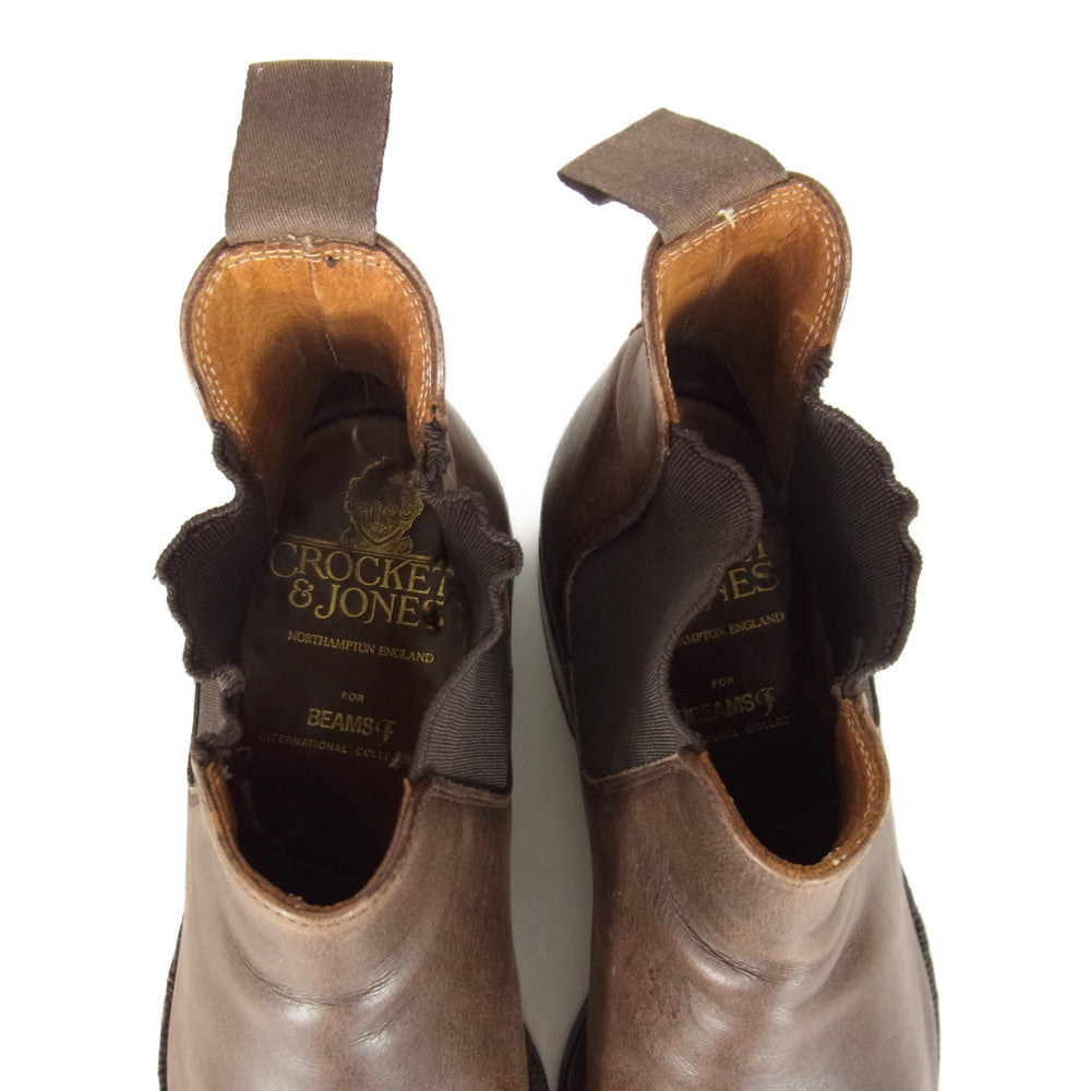 CROCKETT&JONES クロケットアンドジョーンズ BEAMS 別注 CHELSEA チェルシー サイドゴア ブーツ ブラウン系 6 1/2【中古】