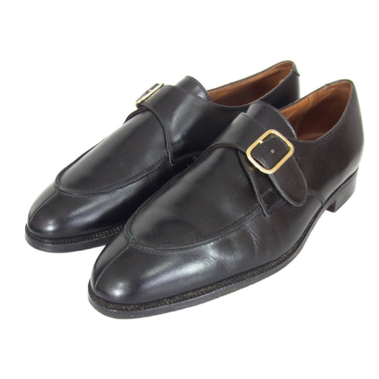 CROCKETT&JONES クロケットアンドジョーンズ HAMPSTEAD シングルモンクストラップ Uチップ シューズ ブラック系 6【中古】
