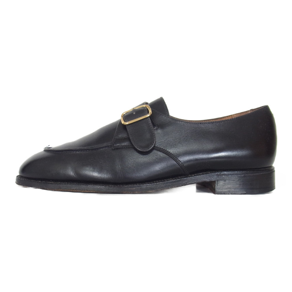 CROCKETT&JONES クロケットアンドジョーンズ HAMPSTEAD シングルモンクストラップ Uチップ シューズ ブラック系 6【中古】