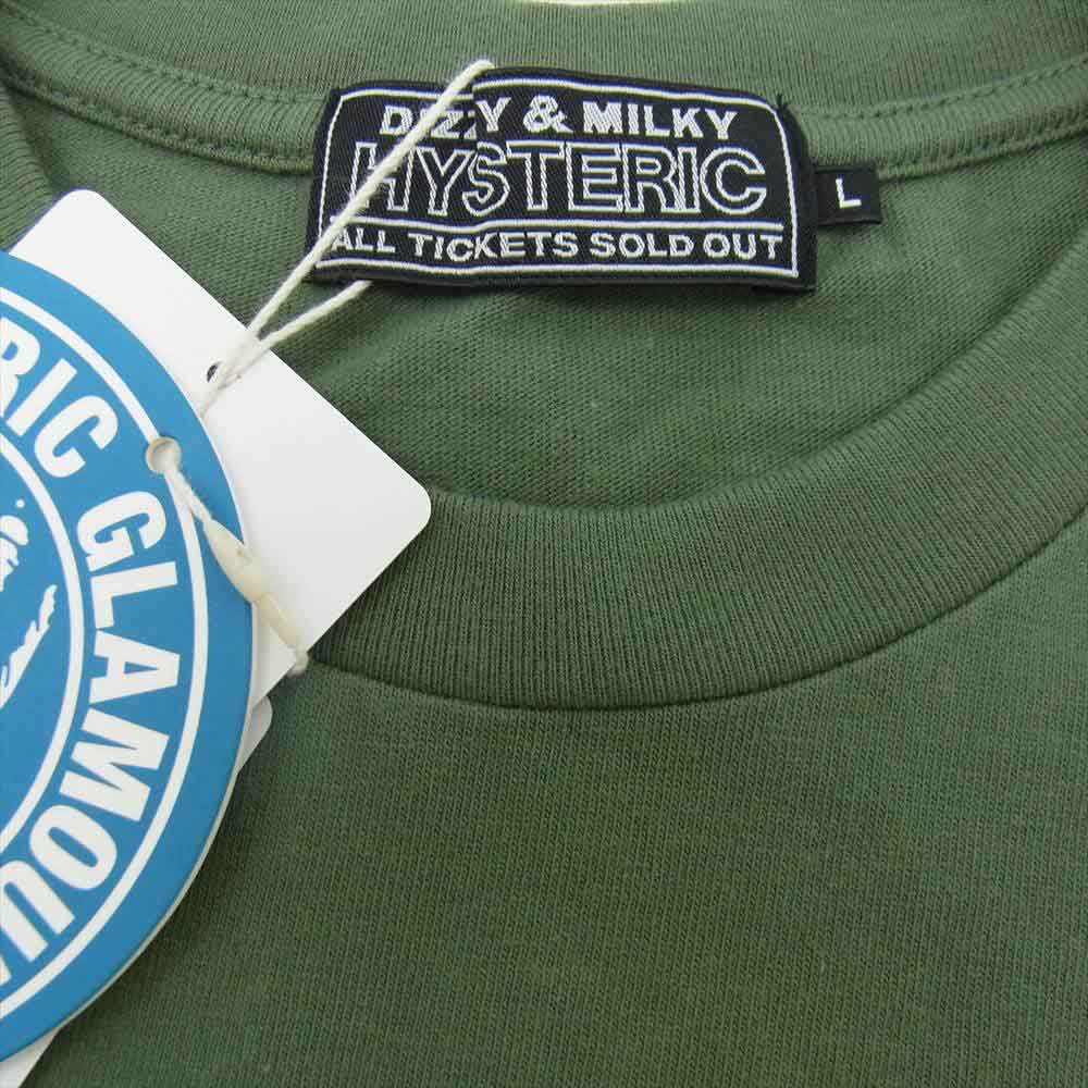 HYSTERIC GLAMOUR ヒステリックグラマー 02221CT14 THE SENSATIONAL プリント Tシャツ グリーン系 L【新古品】【未使用】【中古】