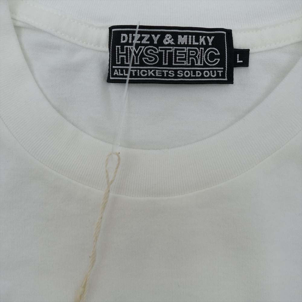 HYSTERIC GLAMOUR ヒステリックグラマー 02221CT35 CLOSE UP プリント Tシャツ ホワイト系 L【極上美品】【中古】