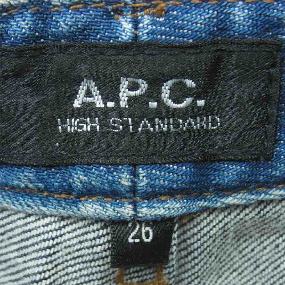 A.P.C. アーペーセー HIGH STANDARD ハイスタンダード ウエスト切替 デニム パンツ コットン インディゴブルー系 26【美品】【中古】