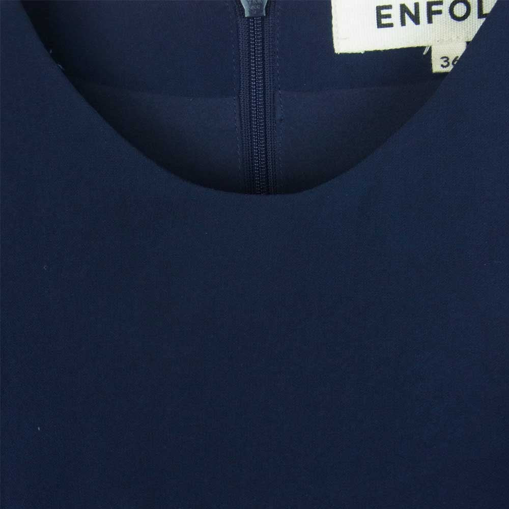 ENFOLD エンフォルド 3007S233-0590 フルレングス オールインワン 半袖 中国製 ダークネイビー系 36【中古】