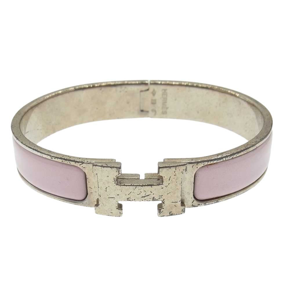 HERMES エルメス G刻印 Hロゴ バングル ブレスレット PM ピンク系【中古】