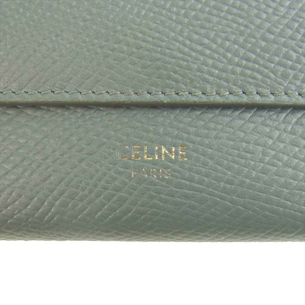CELINE セリーヌ 三つ折り スモール トリフォールド ウォレット ダークグレー系【中古】