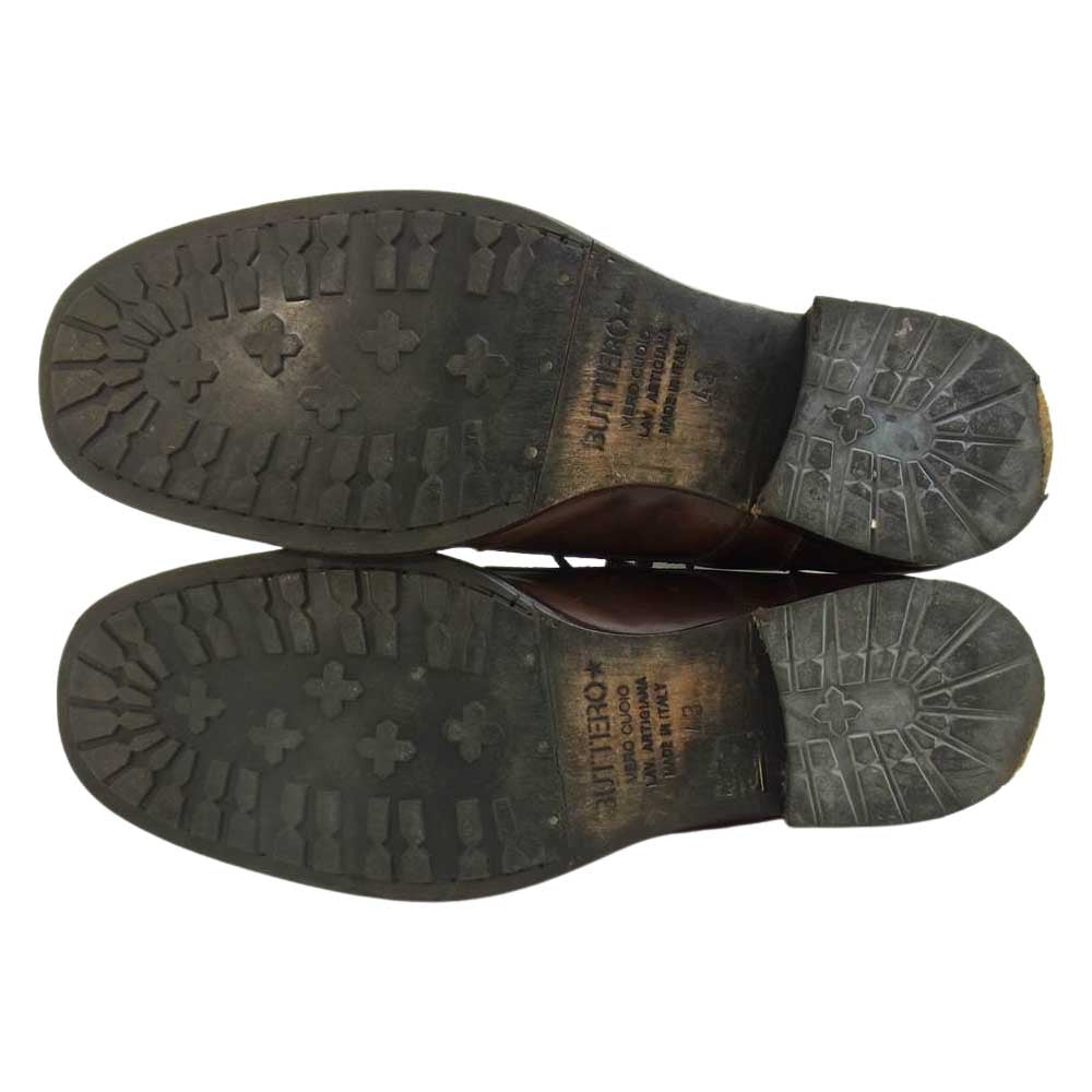 BUTTERO ブッテロ B2293 レースアップ プレーントゥ レザー ブーツ ブラウン系 43【中古】