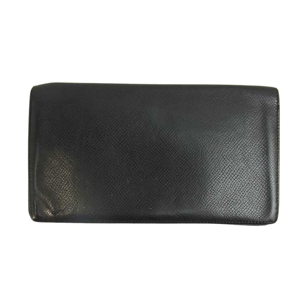 HERMES エルメス シチズン ツイル ロング ヴォースイフト □O刻印 長財布 レザーウォレット 札入れ ブラック系【中古】