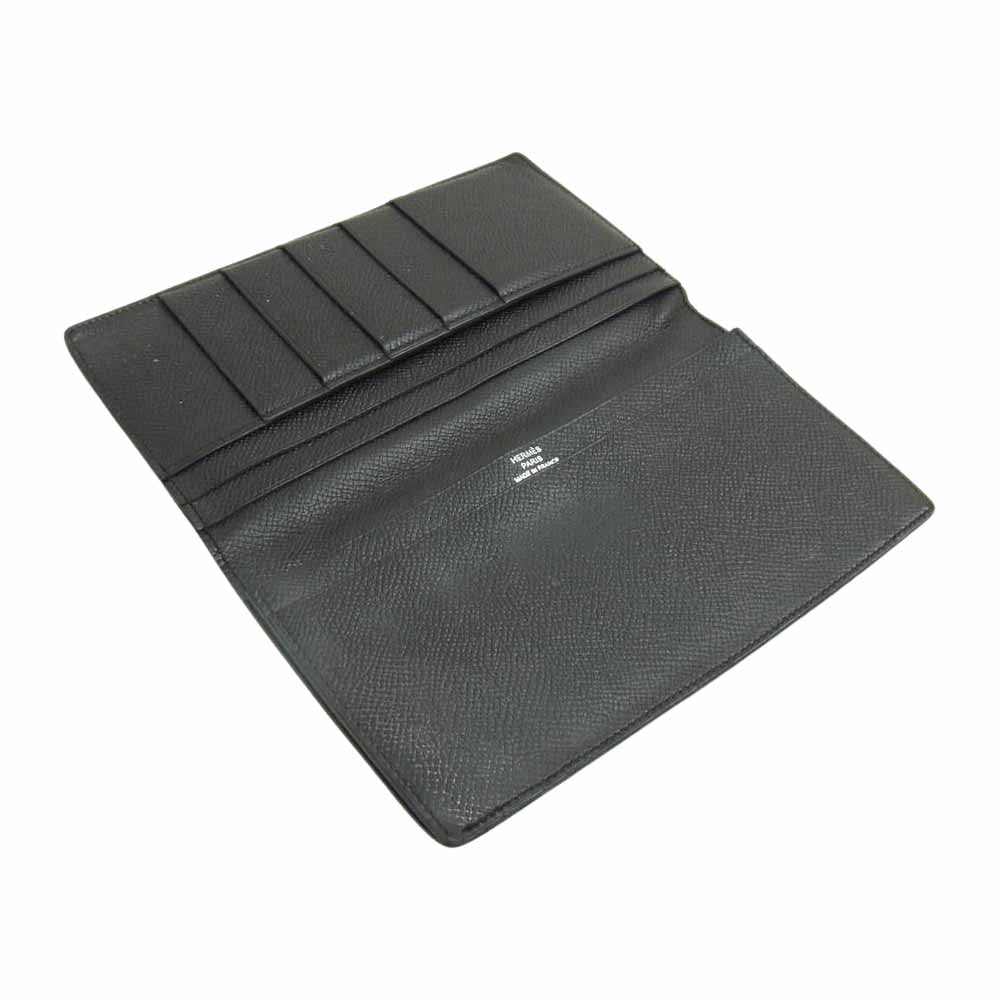 HERMES エルメス シチズン ツイル ロング ヴォースイフト □O刻印 長財布 レザーウォレット 札入れ ブラック系【中古】