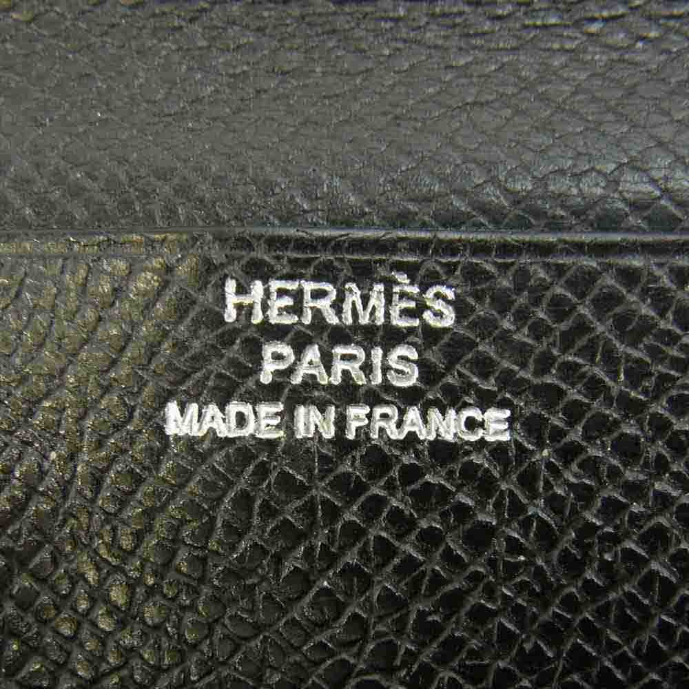 HERMES エルメス シチズン ツイル ロング ヴォースイフト □O刻印 長財布 レザーウォレット 札入れ ブラック系【中古】