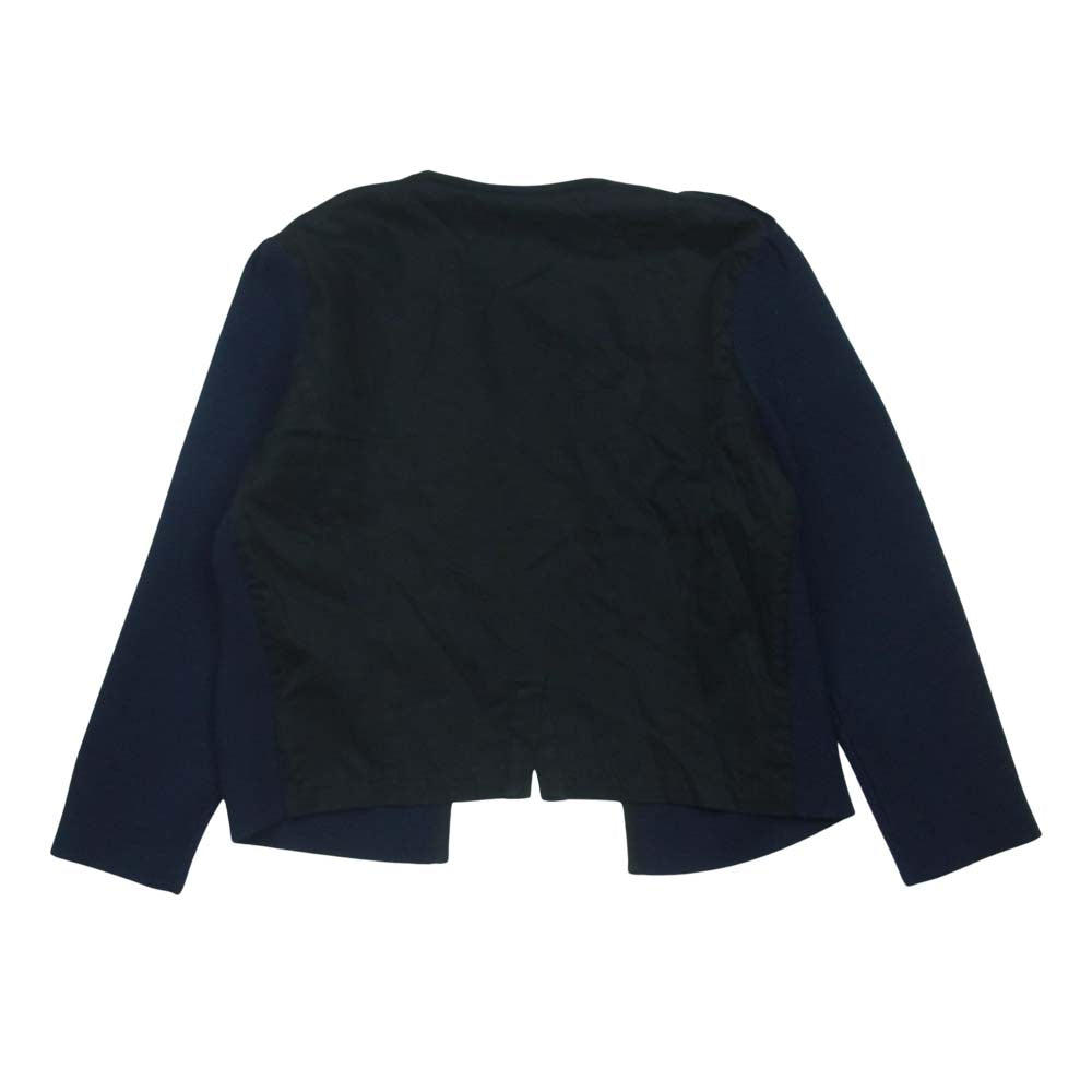 theory セオリー 01-1104737 ニット ノーカラー ジャケット ウール 中国製 ネイビー系 S【中古】