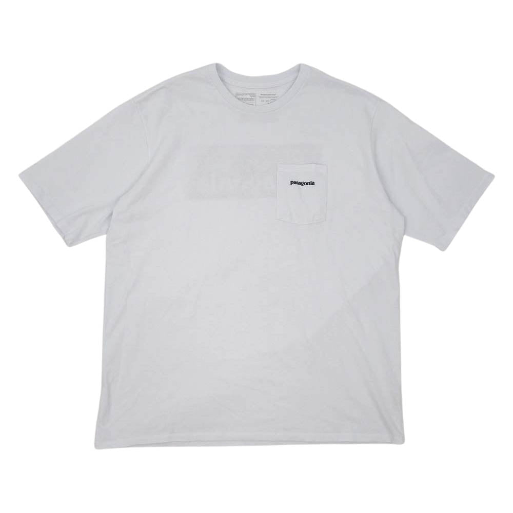 patagonia パタゴニア 20SS 38512 P-6 LOGO POCKET RESPONSIBILI TEE P-6ロゴ プリント ポケット レスポンシビリティー 半袖 Tシャツ ホワイト系 XL【中古】