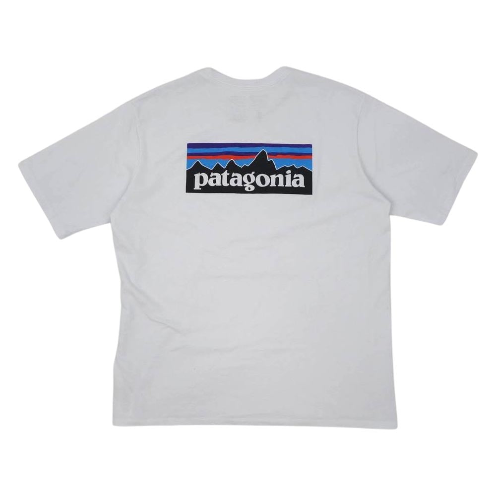 patagonia パタゴニア 20SS 38512 P-6 LOGO POCKET RESPONSIBILI TEE P-6ロゴ プリント ポケット レスポンシビリティー 半袖 Tシャツ ホワイト系 XL【中古】