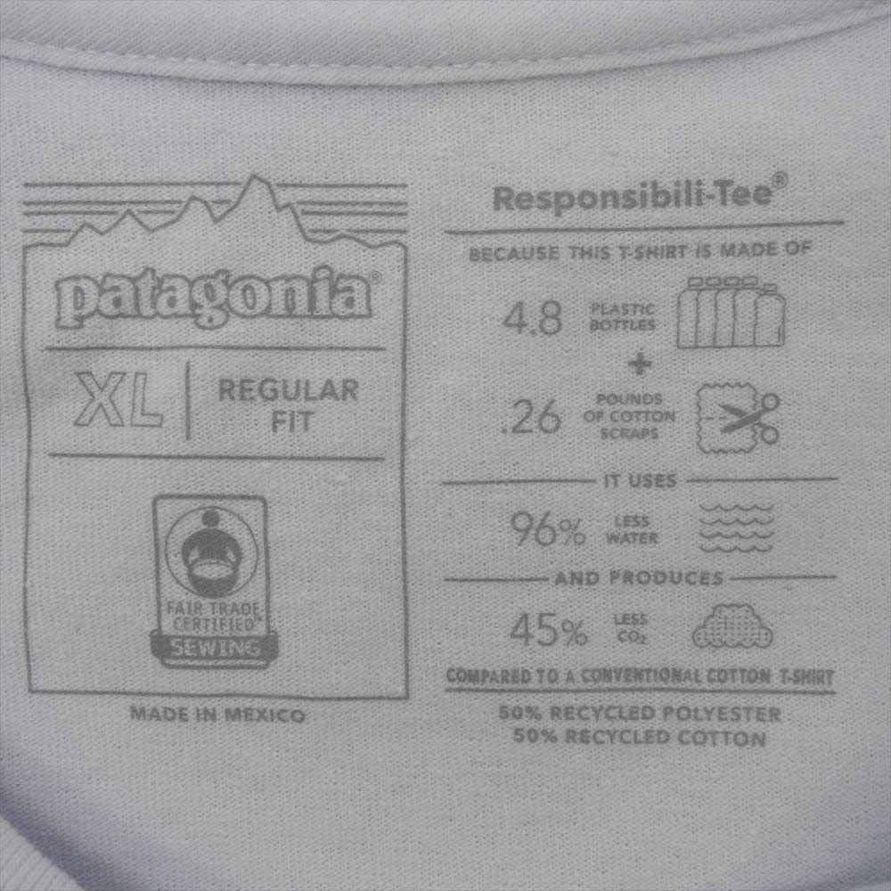 patagonia パタゴニア 20SS 38512 P-6 LOGO POCKET RESPONSIBILI TEE P-6ロゴ プリント ポケット レスポンシビリティー 半袖 Tシャツ ホワイト系 XL【中古】