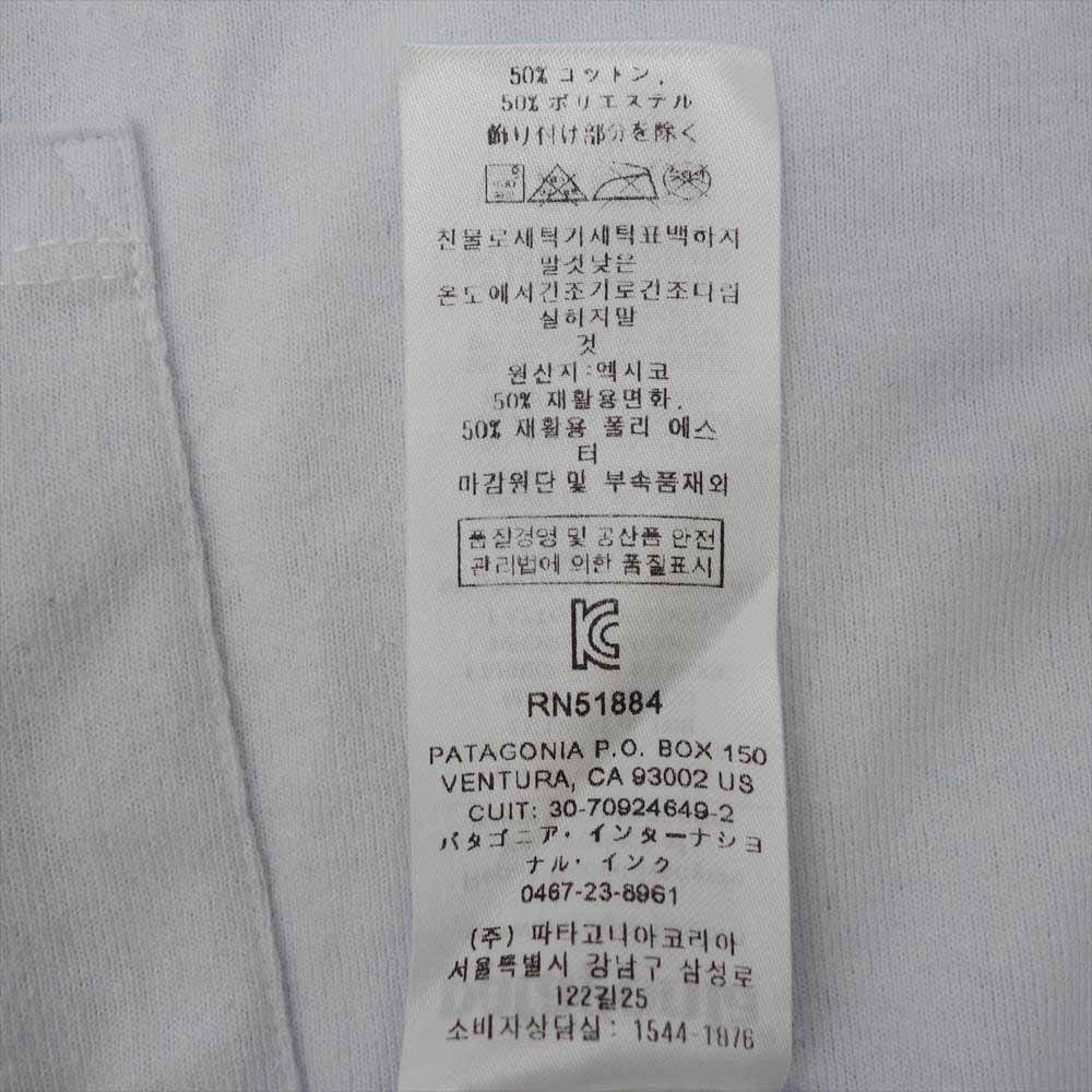 patagonia パタゴニア 20SS 38512 P-6 LOGO POCKET RESPONSIBILI TEE P-6ロゴ プリント ポケット レスポンシビリティー 半袖 Tシャツ ホワイト系 XL【中古】