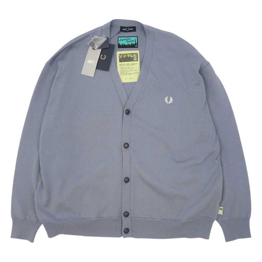 FRED PERRY フレッドペリー SS2 22SS L/TEACHER C/G オーバーサイズ カーディガン ブルー系 L【新古品】【未使用】【中古】