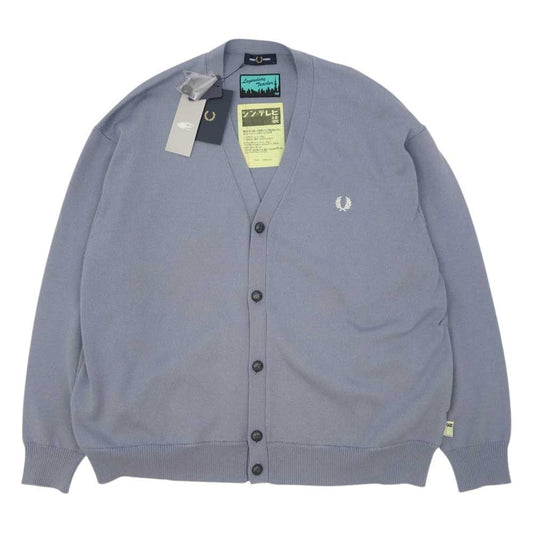 FRED PERRY フレッドペリー SS2 22SS L/TEACHER C/G オーバーサイズ カーディガン ブルー系 L【新古品】【未使用】【中古】