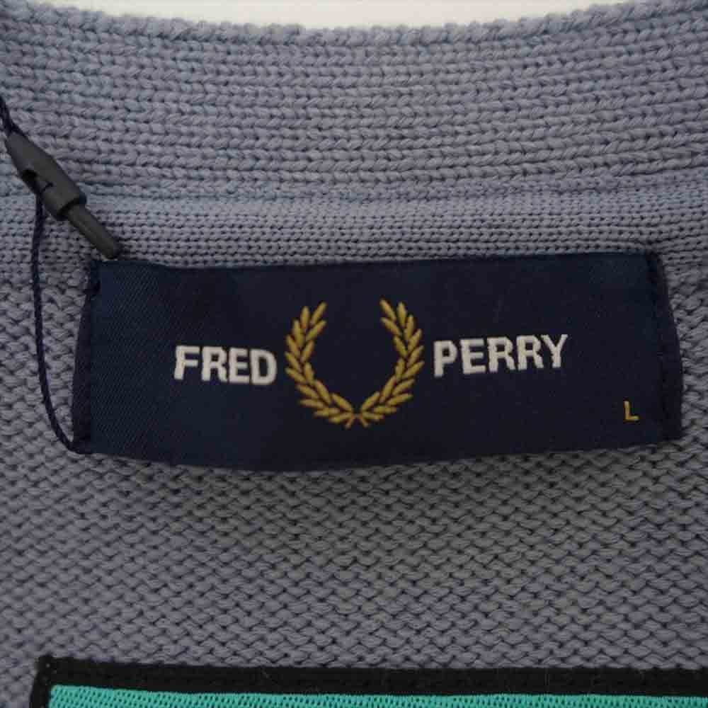 FRED PERRY フレッドペリー SS2 22SS L/TEACHER C/G オーバーサイズ カーディガン ブルー系 L【新古品】【未使用】【中古】