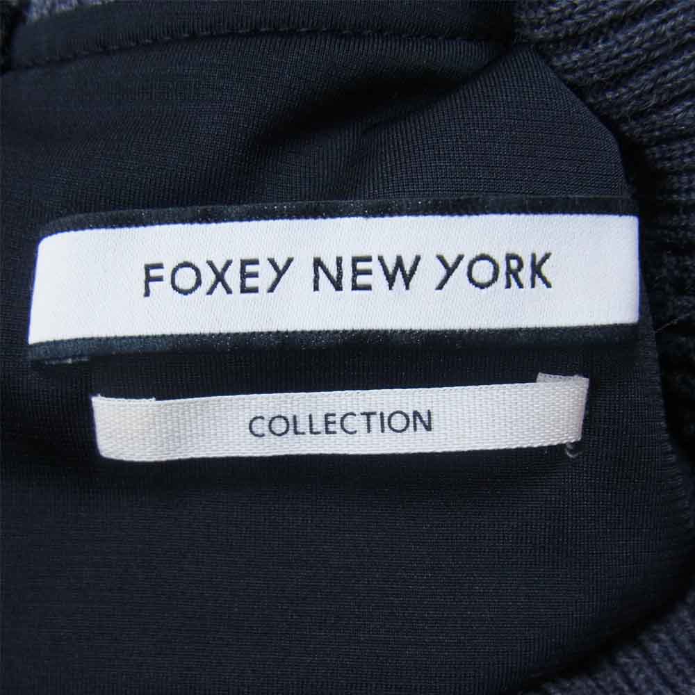 FOXEY フォクシー NEW YORK ニューヨーク 34597-MAOFY101LNM ニット 切替 ワンピース 半袖 ダークネイビー系 40【中古】