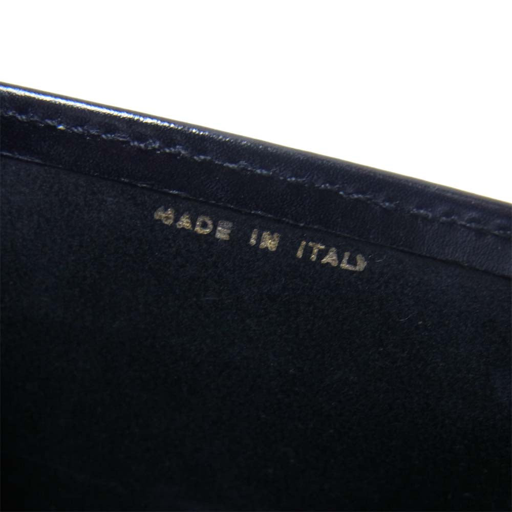 CELINE セリーヌ オールド レザー ダブル フラップ ハンド バッグ ブラック系【中古】