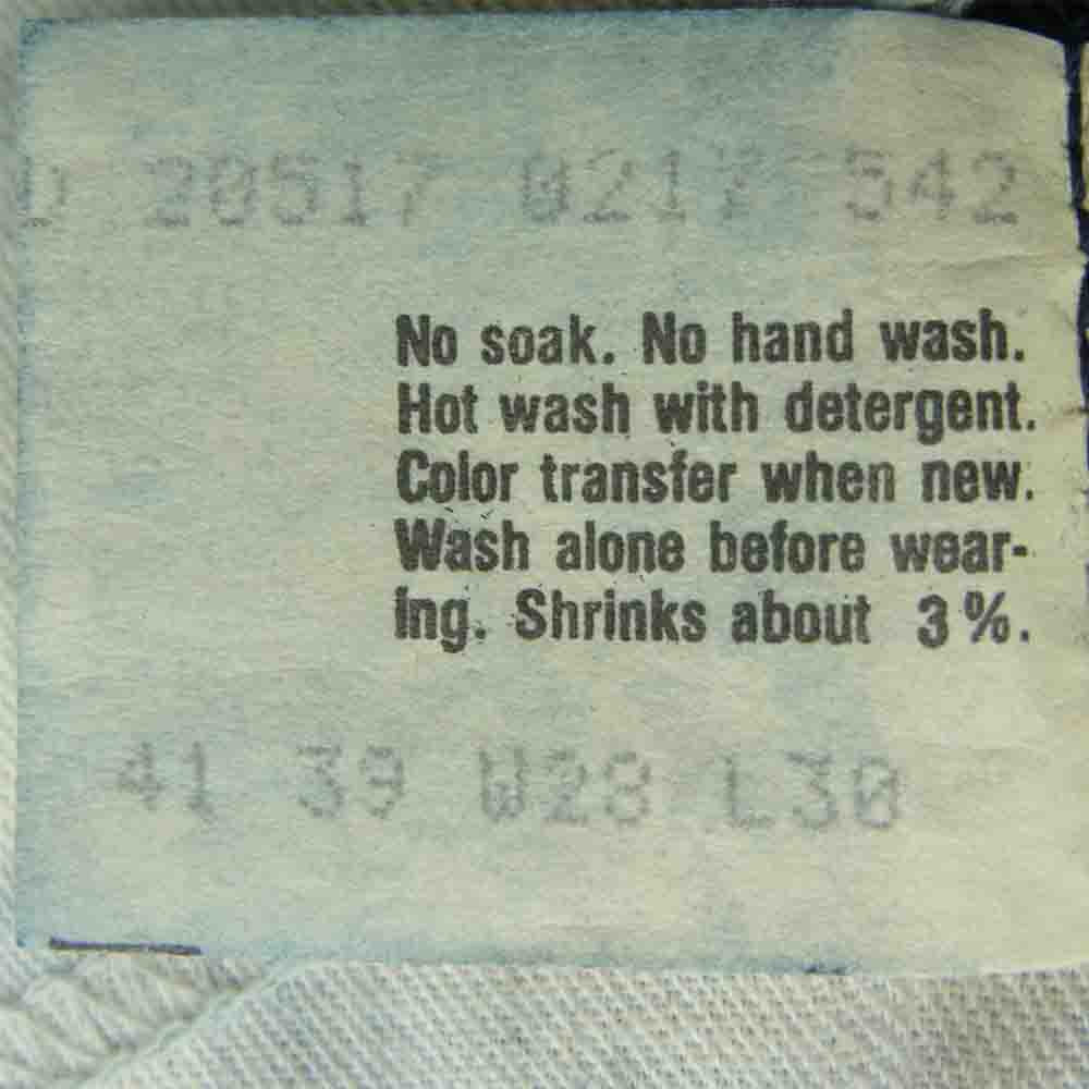 Levi's リーバイス 20517 0217 オレンジ タグ ボタン裏刻印 542 デニム パンツ インディゴブルー系 W28 L30【中古】